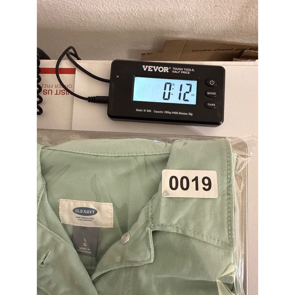 Old Navy Denim Jacket Girls L 10-12 Green Cotton Stretch Trucker Button Up Coat - Picture 10 of 10